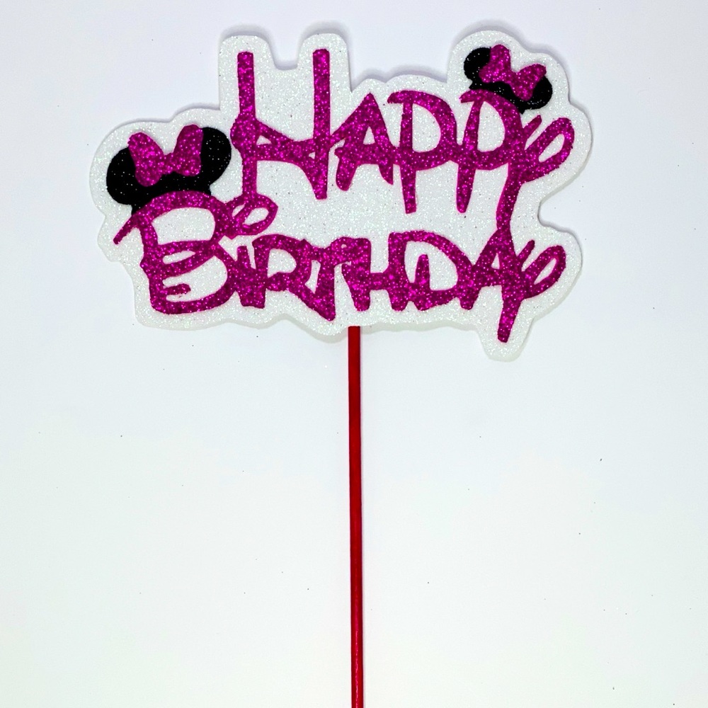 Disney-Themed Happy Birthday Photo Prop - Minnie Mouse